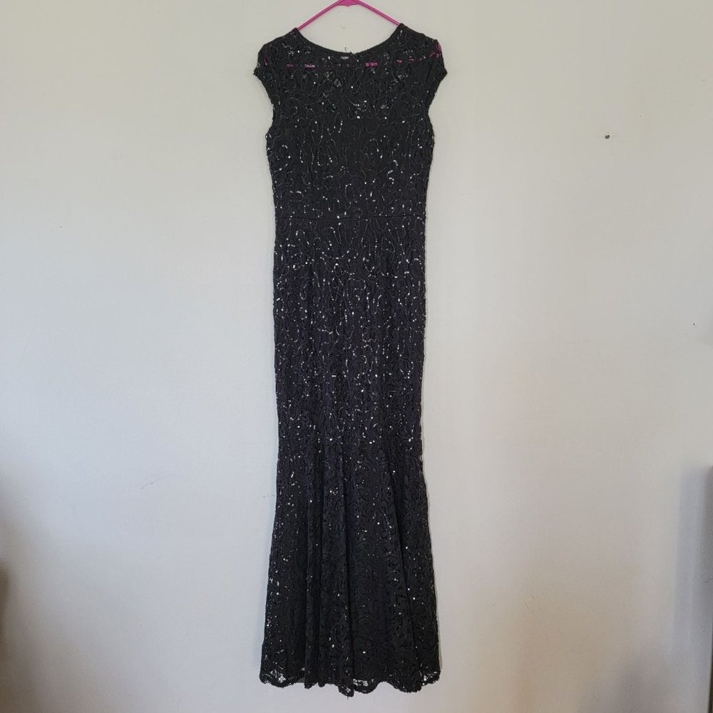 Black Full Length Short Sleeve Dress Size M